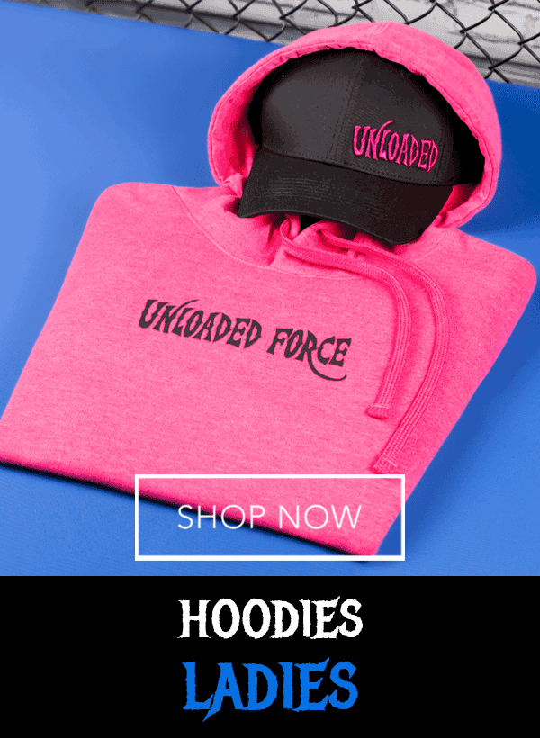 Unloaded Force ladies hoodie shows no fear! Soft and relaxed fit Unloaded Force ladies hoodies are made with 50% combed ring-spun cotton and 50% polyester. It's has matching flat drawstrings, ribbed cuffs, a comfortable spandex waistband, and a pouch pock